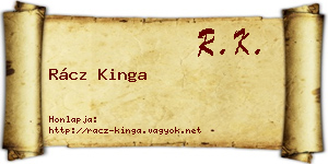 Rácz Kinga névjegykártya